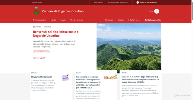 Security scan screenshot of https://www.comune.nogarolevicentino.vi.it/