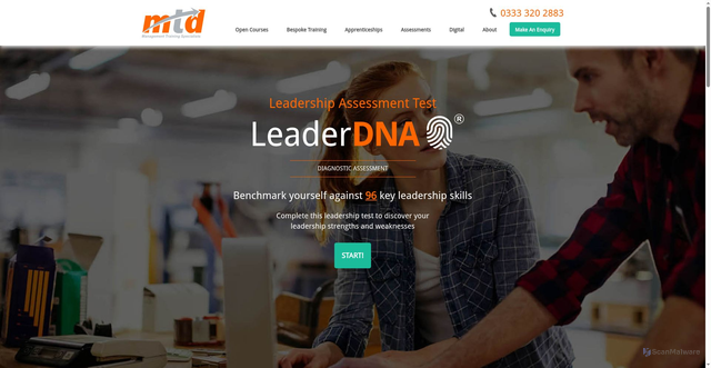 Security scan screenshot of https://www.mtdtraining.com/leaderdna