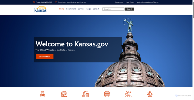 Security scan screenshot of https://portal.kansas.gov/