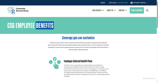 Security scan screenshot of https://csgonline.org/careers/csg-employee-benefits/
