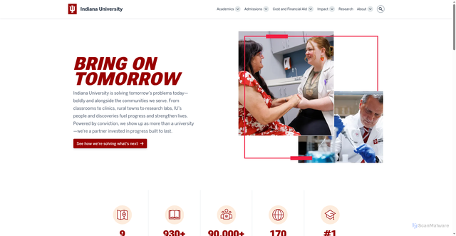 Security scan screenshot of https://mlkcelebration.indiana.edu