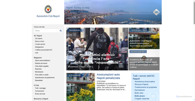 Security scan screenshot of https://www.napoli.aci.it