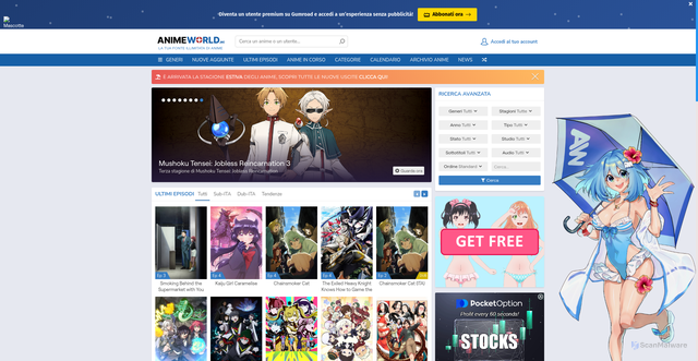 Security scan screenshot of https://animeworld.ac