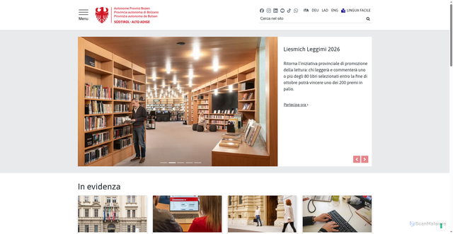 Security scan screenshot of https://www.provincia.bz.it