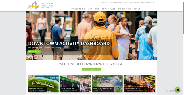 Security scan screenshot of https://downtownpittsburgh.com/