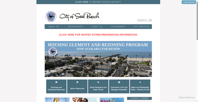 Security scan screenshot of https://www.sealbeachca.gov/