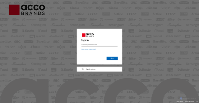 Security scan screenshot of https://accobrands-my.sharepoint.com