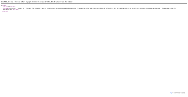 Security scan screenshot of https://ns-prod-bn3-012.eastus2.cloudapp.azure.com