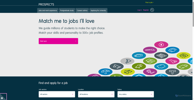 Security scan screenshot of https://www.prospects.ac.uk
