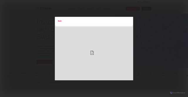 Security scan screenshot of https://sygnum.com