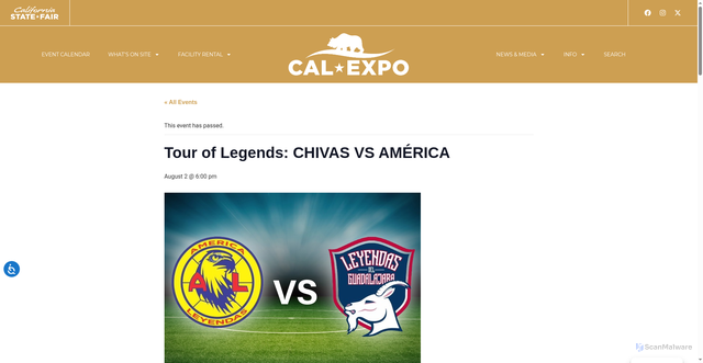 Security scan screenshot of https://calexpo.com/event/chivas-vs-america/