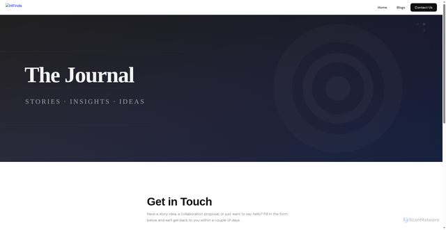 Security scan screenshot of https://hifinds.online/contact.html