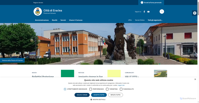 Security scan screenshot of https://www.comune.eraclea.ve.it/