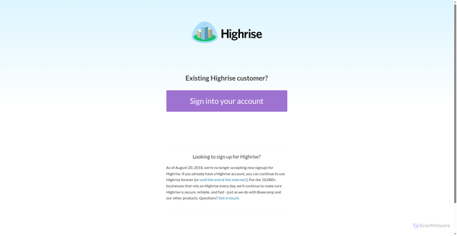 Security scan screenshot of https://triopab.highrisehq.com/