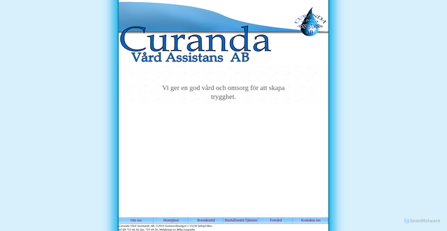 Security scan screenshot of https://curandavard.se