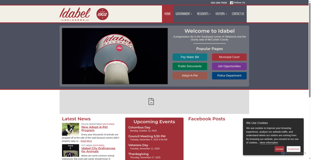 Security scan screenshot of https://www.idabel-ok.gov/