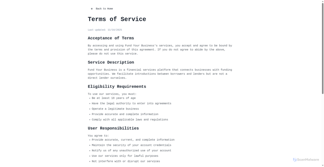 Security scan screenshot of https://kondfunding-online-65960.pages.dev/terms-of-service