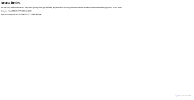 Security scan screenshot of https://www.grassley.senate.gov/news/news-releases/justice-dept-admitted-it-lacked-probable-cause-carter-page-fisas