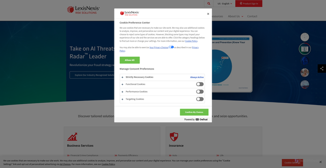 Security scan screenshot of https://lexisnexisrisk.com