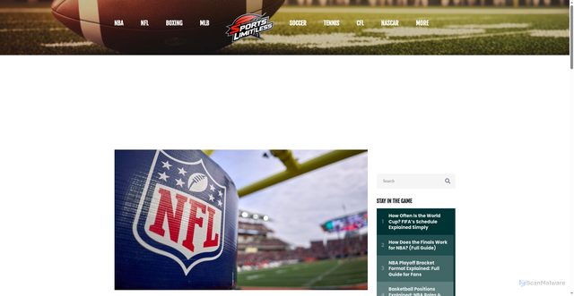 Security scan screenshot of https://sportslimitless.com/nfl-super-bowl-overtime-rules/