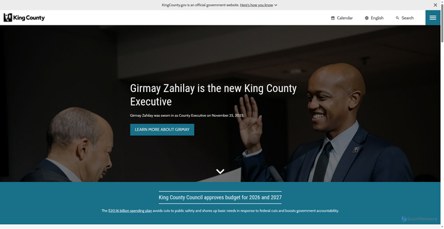 Security scan screenshot of https://kingcounty.gov/