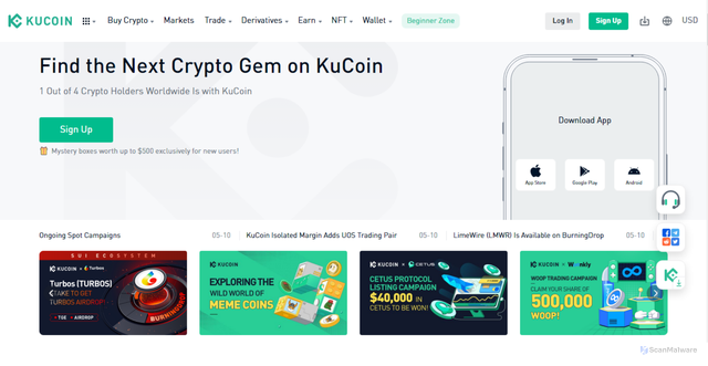 Security scan screenshot of https://kuucoinloginie.webflow.io/