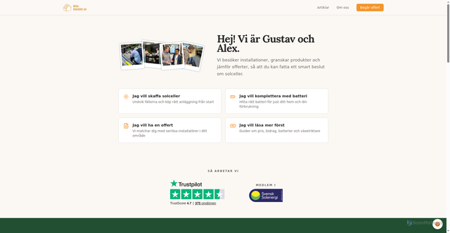 Security scan screenshot of https://hitta-solceller.se