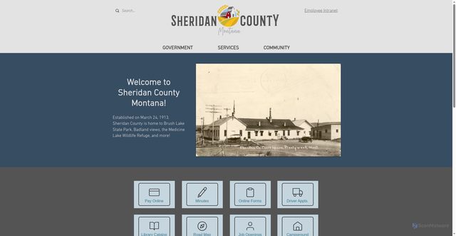 Security scan screenshot of https://www.sheridancountymt.gov/