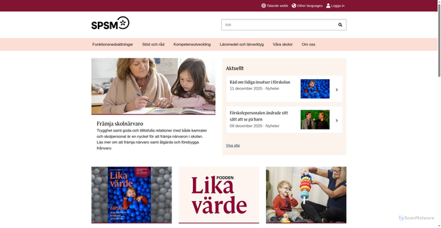 Security scan screenshot of https://www.spsm.se/