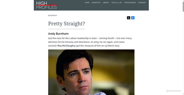 Security scan screenshot of https://highprofiles.info/interview/andy-burnham/