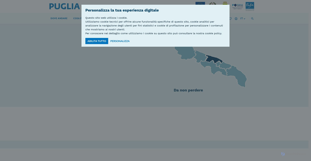Security scan screenshot of https://www.viaggiareinpuglia.it