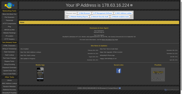 Security scan screenshot of https://whatsmyip.org