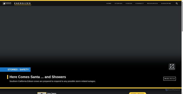 Security scan screenshot of https://energized.edison.com/stories/here-comes-santa-and-showers