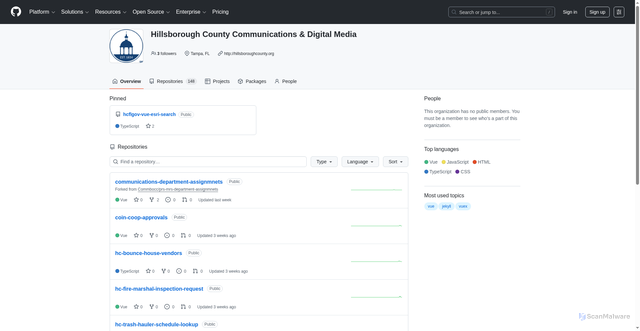 Security scan screenshot of https://commbocc.github.io