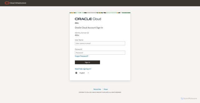 Security scan screenshot of https://cls-daa322d343ac4801b0fc209e4815e2a3.cls.ocp.oraclecloud.com