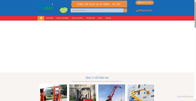 Security scan screenshot of https://nangcaubn.com/cho-thue-xe-nang-ha-tai-bac-ninh.html