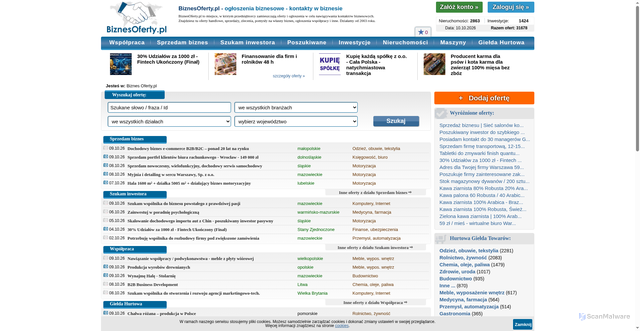Security scan screenshot of https://biznesoferty.pl