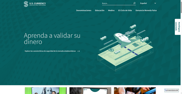 Security scan screenshot of https://www.uscurrency.gov/es