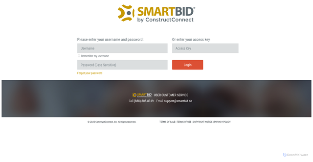 Security scan screenshot of https://securecc.smartbidnet.com