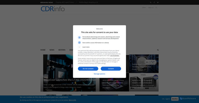 Security scan screenshot of https://cdrinfo.com