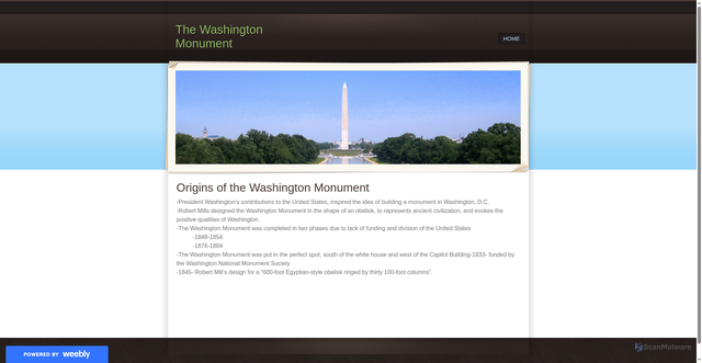 Security scan screenshot of https://washingmonuments.weebly.com/