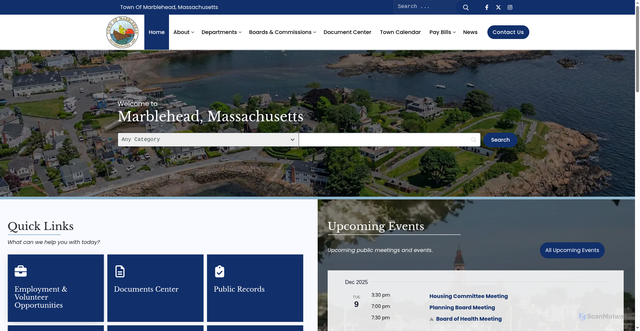 Security scan screenshot of https://marbleheadma.gov/