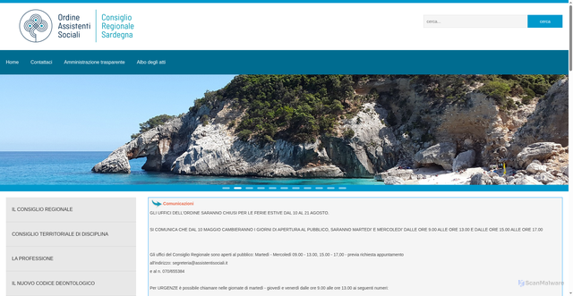 Security scan screenshot of https://www.assistentisociali.it