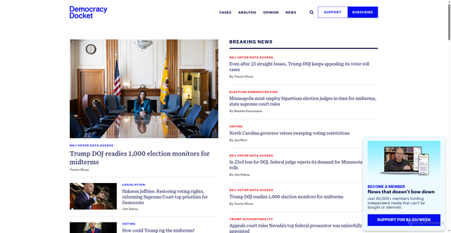 Security scan screenshot of https://democracydocket.com