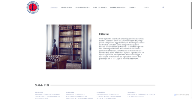 Security scan screenshot of https://ordineavvocati.vicenza.it/