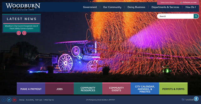 Security scan screenshot of https://woodburn-or.gov/