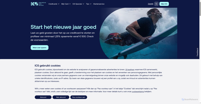 Security scan screenshot of https://www.icscards.nl
