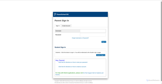 Security scan screenshot of https://rbusd.powerschool.com