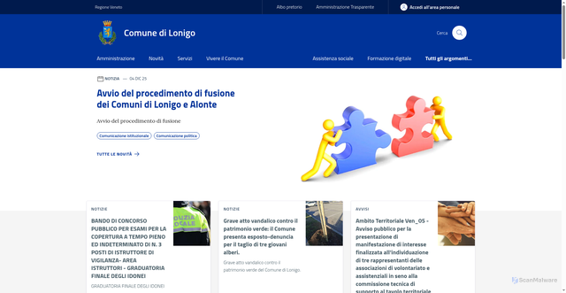 Security scan screenshot of https://www.comune.lonigo.vi.it/