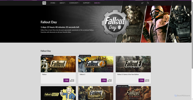 Security scan screenshot of https://www.gog.com/en/promo/20251017_fallout_day